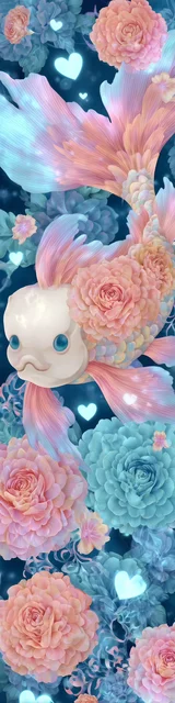 Free printable fish bookmark featuring pink and blue story fish